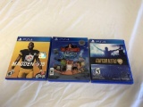 Lot of 3 PS4 Games-Madden 19, Worms, Guitar Hero