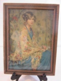 Vintage Picture of Lady in Blue