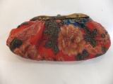 Vintage Floral Beaded Clutch