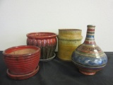 Lot of 2 Planters & 2 Pottery Vases