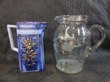 Lot of 2 Vintage Pitchers, Including: One Asian