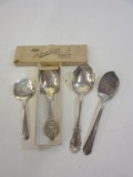 Lot of 4 Vintage Silver Toned Spoons