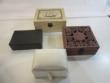 Lot of 4 Boxes, Including: Wood Carved