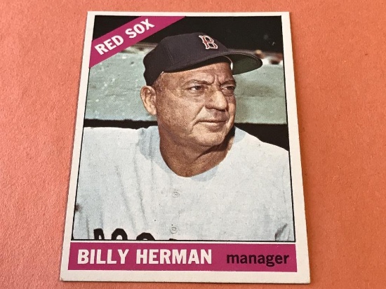 BILLY HERMAN Red Sox 1966 Topps Baseball Card