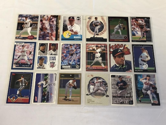 GREG MADDUX Lot of 18 Baseball Cards