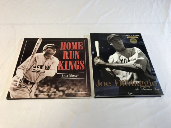 2 BASEBALL HC Books-Home Run Kings, Joe Dimaggio