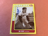 ED YOST Autograph Baseball Greats Card