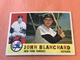 JOHN BLANCHARD Yankees 1960 Topps Baseball Card