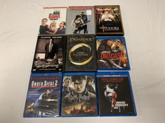Lot of 9 BLU-RAY & DVD Movies