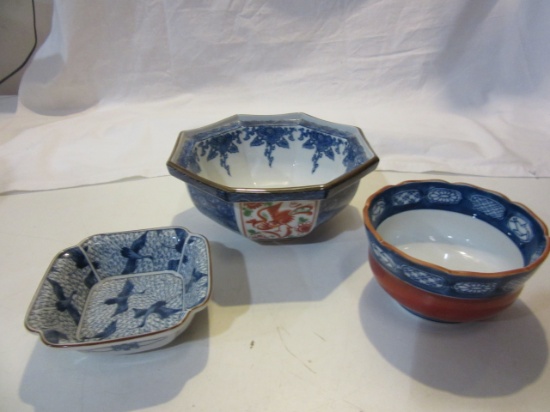 Lot of 3 Vintage Ceramic Japanese Dishes