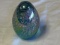 Glass Art Glass Egg Shaped Multi Color Paperweight