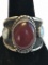 Sterling, Opal, Red Stone Trading Post Ring Sz 12
