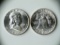 Two 1961-D .90 Silver Franklin Half Dollars