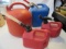 Lot of 4 Plastic/Metal Gas Cans
