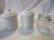 Lot of 2 Canisters - White Ceramic and Glass