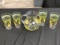 Lemonade pitcher with 4 Glasses
