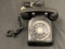 Vintage Black Rotary Desk Telephone
