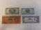 Lot of 4 Banco Central De Bolivia Currency Notes