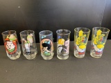 Lot of 6 Vintage Collector Series Cartoon Glasses