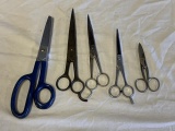 Lot of 5 Multi Sizes Scissors some vintage