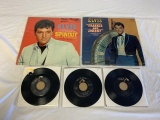 ELVIS PRESLEY Lot of 2 Albums and 3 45 RPM Records