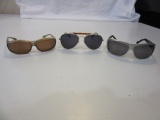 Lot of 3 Sunglasses (2 plastic, 1 metal framed)