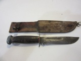 WWII Named RH Pal 36 Fighting Knife with Scabbard