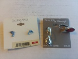 Two Pairs of Sterling Silver & 10% Silver Earrings