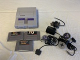 SUPER NINTENDO SNES System Console with 3 Games