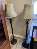 Lot of 2 Floor Lamps with Shades