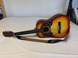 6 string Acoustic Sunburst Guitar with strap