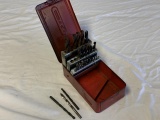 Lot of Drill Bits with Red Metal Case
