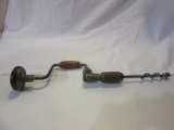 Vintage Hand Drill w/ Wooden Handle