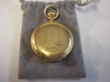 1887 Waltham A.T. & Co. Gold Toned Pocket Watch