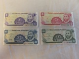 Lot of 4 Banco central De Nicaragua Currency Notes