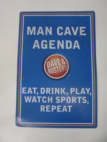 Man Cave Agenda Sign "Dave & Busters" 12"x18"
