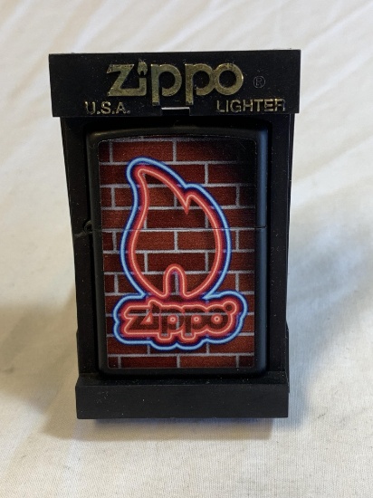 Zippo NEON SIGN Windproof Lighter NEW with case