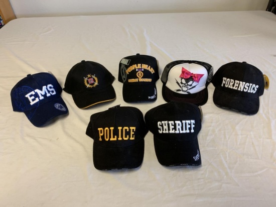 Lot of 7 Patriotic Baseball Style Hats NEW