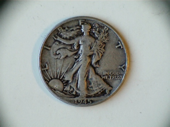 1945 .90 Silver Walking Liberty Half Dollar