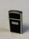 2008 Zippo Slim Black Emblem w/ Name Plate Lighter
