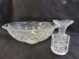 Lot of 3 Vintage Glass Items, Incl. Large Bowl