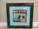 Bird Rocks Valencia Orange Label, Matted & Framed