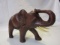 Vintage Wood Carved Elephant Figurine