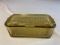 Vintage Amber Yellow Covered Ribbed Dish Loaf Pan