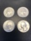Lot of 4 1964 90% Silver Quarters