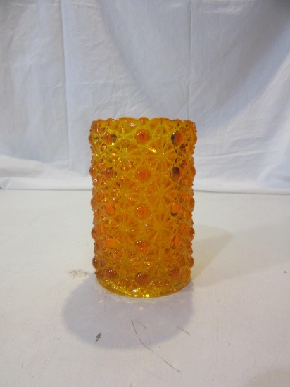 Ornate Orange Glass Cup