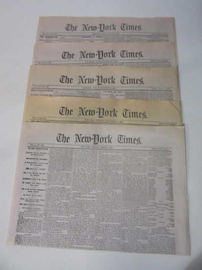 Lot of 5 Newspaper Reproductions 1861-1865