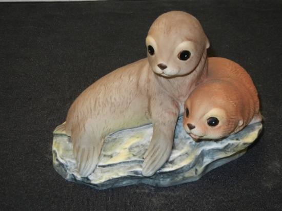 Vintage Homco Masterpiece Porcelain Figure SEALS
