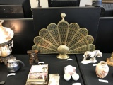 Brass Sea Shell Folding Fan Fireplace Screen