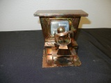 Vintage Copper Brass Tin Music Box ~PIANO PLAYER